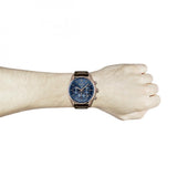  Shop Authentic Hugo Boss Champion Blue Dial Brown Leather Strap Watch for Men - 1513817 - Luxxuri