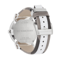 Burberry The City Silver Dial White Leather Strap Watch for Women - BU9019