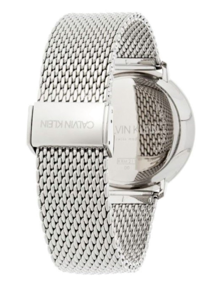 Calvin Klein White Dial Silver Mesh Bracelet Watch for Women - K8M21126