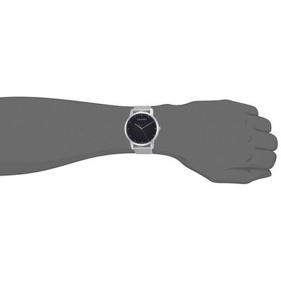  Shop Authentic Calvin Klein City Chronograph Black Dial Silver Mesh Bracelet Watch for Men - K2G2G121 - Luxxuri