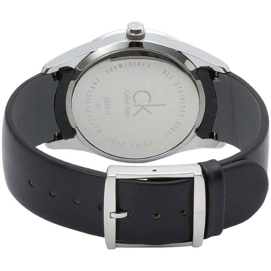  Shop Authentic Calvin Klein Post Minimal Silver Dial Black Leather Strap Watch for Men - K7621192 - Luxxuri