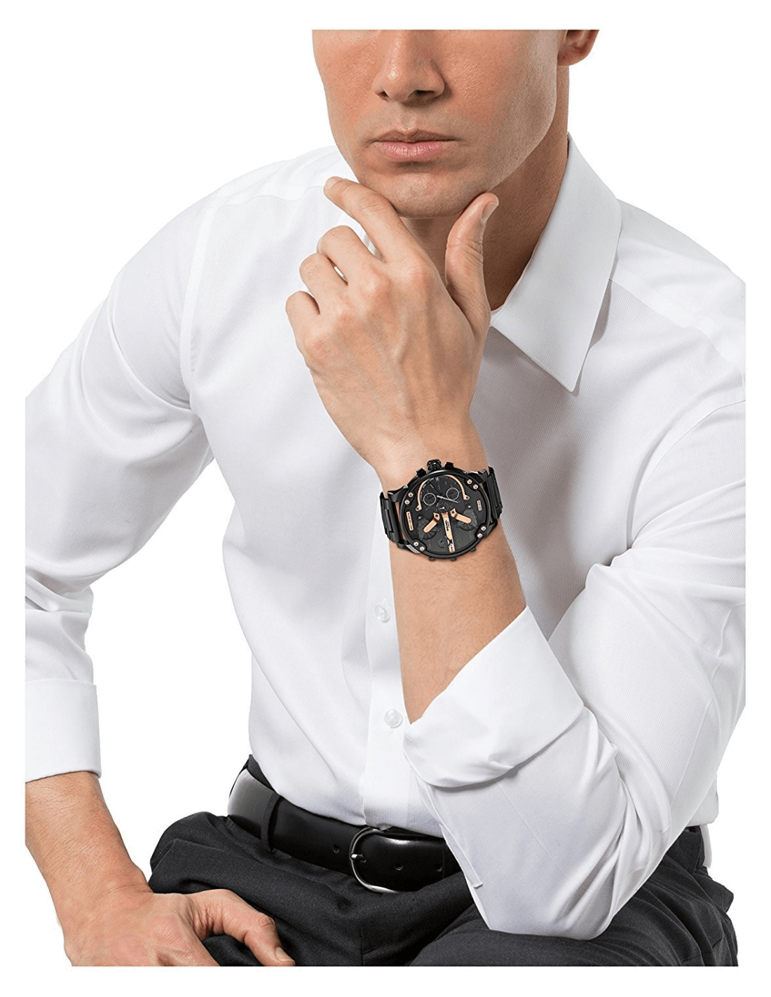  Shop Authentic Diesel Big Daddy Black Dial Black Steel Strap Watch For Men - DZ7312 - Luxxuri