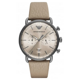  Shop Authentic Emporio Armani Aviator Chronograph Quartz Grey Dial Beige Leather Strap Watch For Men - AR11107 - Luxxuri