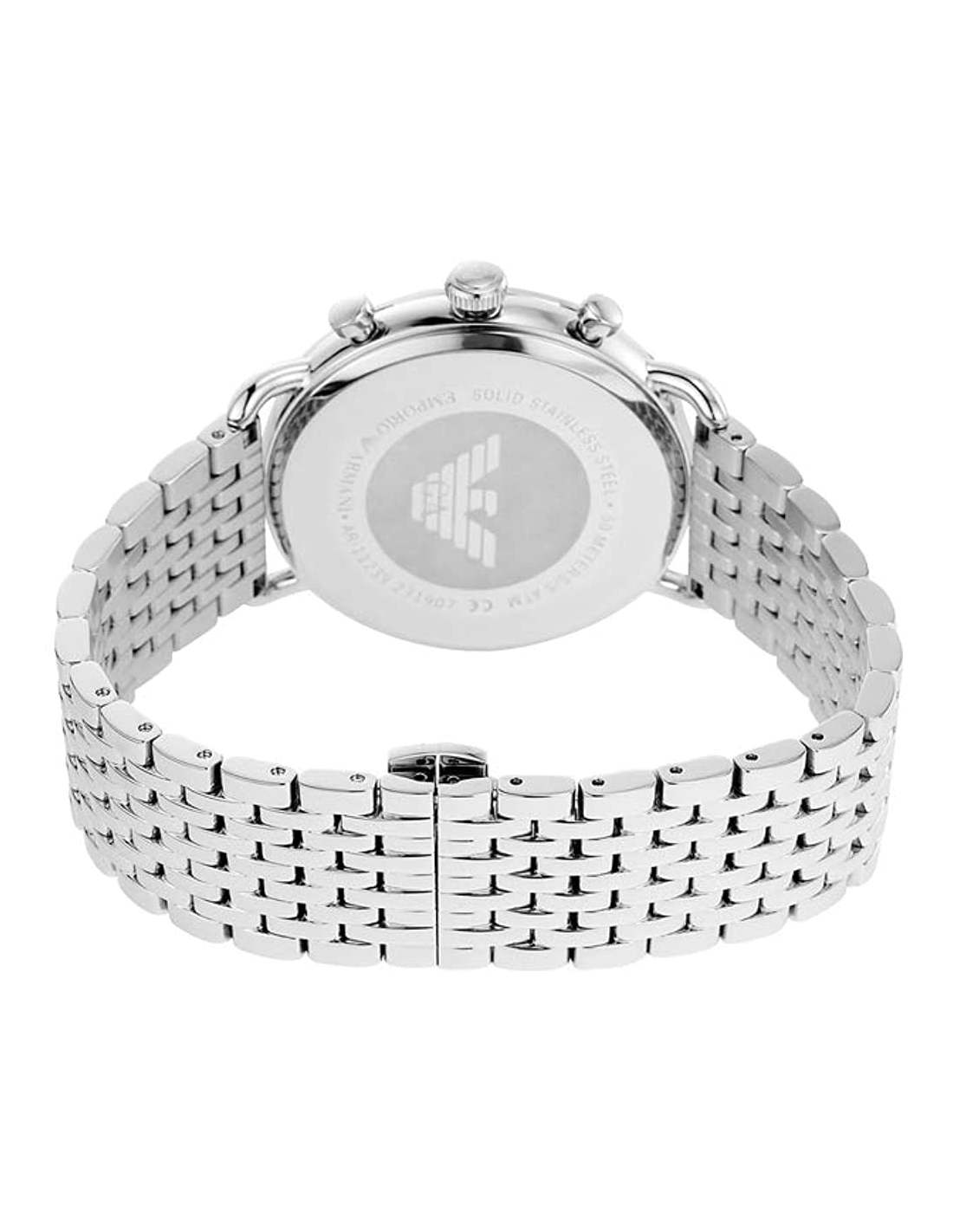 Emporio Armani Aviator Chronograph Beige Dial Silver Steel Strap Watch For Men - AR11239