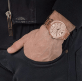  Shop Authentic Emporio Armani Classic Rose Gold Chronograph Steel Strap Watch For Men - AR2452 - Luxxuri