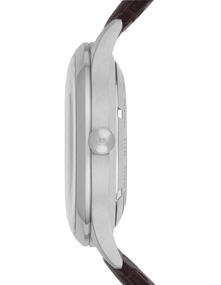  Shop Authentic Emporio Armani Meccanico White Dial Brown Leather Strap Watch For Men - AR1946 - Luxxuri