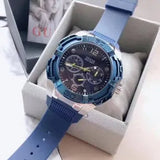  Shop Authentic Guess Genesis Multi Function Analog Blue Dial Blue Rubber Strap Watch For Men - W1254G1 - Luxxuri