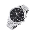  Shop Authentic Hugo Boss Aeroliner Chronograph Quartz Black Dial Silver Steel Strap Watch For Men - HB1512446 - Luxxuri