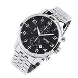  Shop Authentic Hugo Boss Aeroliner Chronograph Black Dial Silver Steel Strap Watch For Men - 1512446 - Luxxuri
