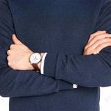  Shop Authentic Hugo Boss Slim Chronograph White Dial Brown Leather Strap Watch For Men - 1513263 - Luxxuri