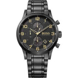  Shop Authentic Hugo Boss Aeroliner Black Dial Black Steel Strap Watch for Men - 1513275 - Luxxuri