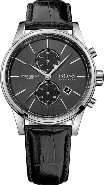  Shop Authentic Hugo Boss Jet Black Dial Black Leather Strap Watch for Men - 1513279 - Luxxuri