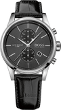  Shop Authentic Hugo Boss Jet Black Dial Black Leather Strap Watch for Men - 1513279 - Luxxuri