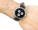  Shop Authentic Hugo Boss Companion Black Dial Black Leather Strap Watch for Men - 1513543 - Luxxuri