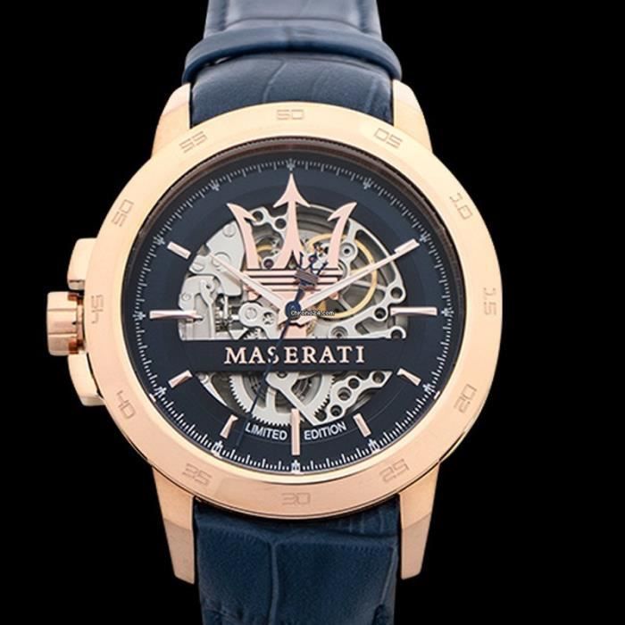  Shop Authentic Maserati Automatic Blue Dial Blue Leather Strap Watch For Men - R8821119005 - Luxxuri