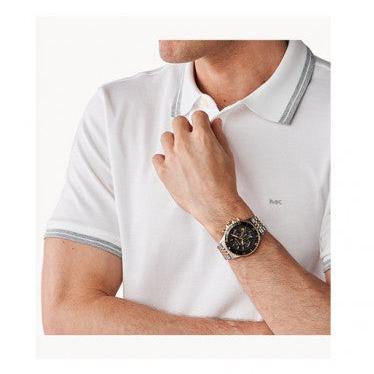 Michael Kors Bayville Chronograph Black Dial Two Tone Steel Strap Watch For Women - MK8872