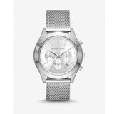  Shop Authentic Michael Kors Slim Runway Chronograph Silver Dial Silver Mesh Bracelet Watch For Men - MK9059 - Luxxuri