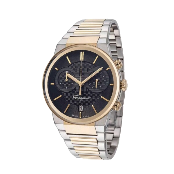  Shop Authentic Salvatore Ferragamo F-80 Classic Black Dial Two Tone Steel Strap Watch for Men - SFME00921 - Luxxuri