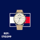  Shop Authentic Tommy Hilfiger Kane White Dial Beige Leather Strap Watch for Men - 1710399 - Luxxuri