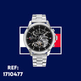  Shop Authentic Tommy Hilfiger Henry Chronograph Black Dial Silver Steel Strap Watch For Men - 1710477 - Luxxuri