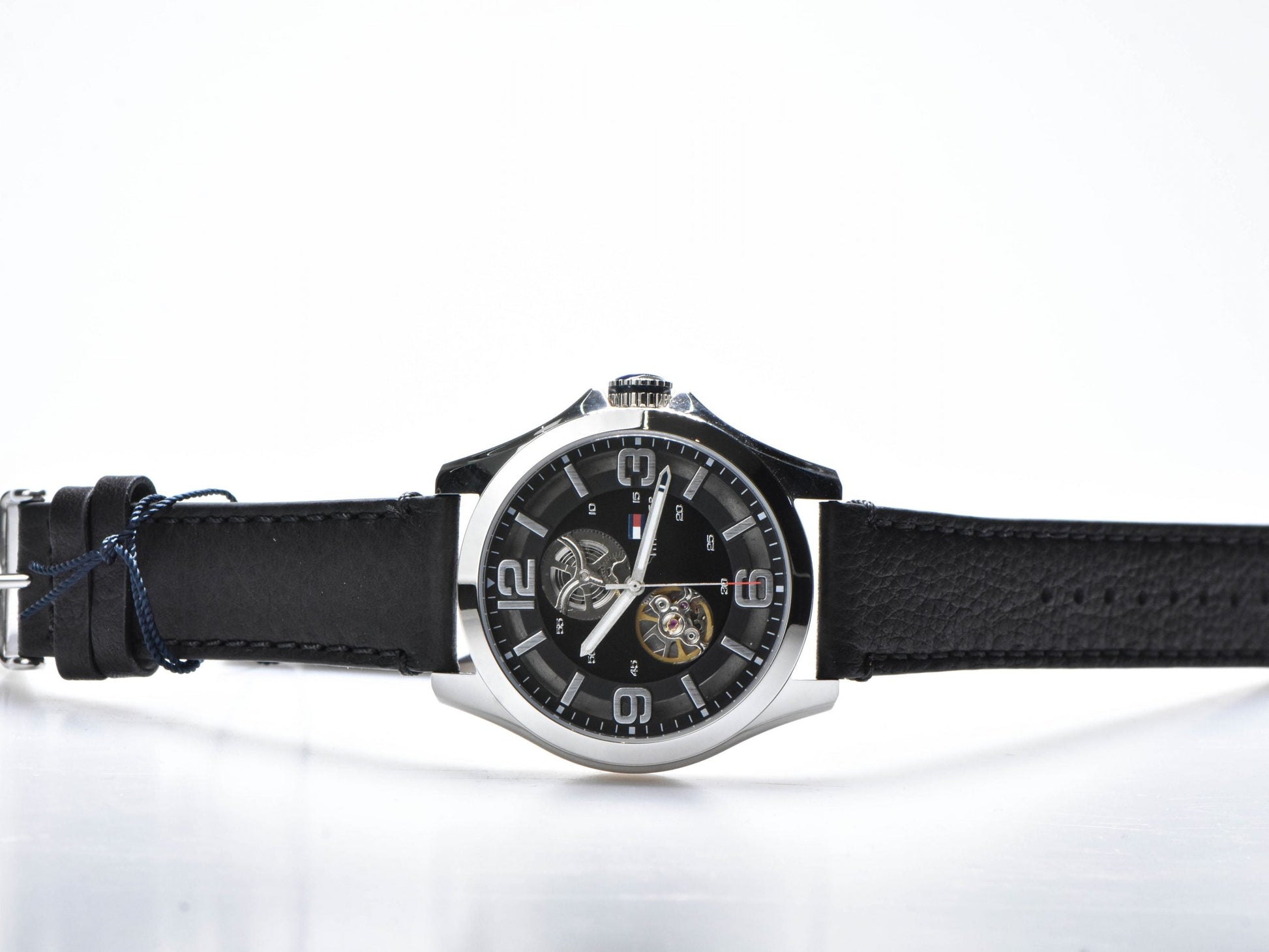  Shop Authentic Tommy Hilfiger Bruce Analog Black Dial Black Leather Strap Watch for Men - 1791279 - Luxxuri