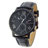  Shop Authentic Tommy Hilfiger Aden Chronograph Black Dial Black Leather Strap Watch for Men - 1791310 - Luxxuri