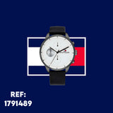  Shop Authentic Tommy Hilfiger Lexor Silver Dial Black Leather Strap Watch For Men - 1791489 - Luxxuri