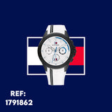  Shop Authentic Tommy Hilfiger Aiden Chronograph White Dial White Rubber Strap Watch For Men - 1791862 - Luxxuri