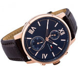  Shop Authentic Tommy Hilfiger Aiden Quartz Blue Dial Brown Leather Strap Watch for Men - 1791308 - Luxxuri