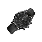  Shop Authentic Hugo Boss Blackout Chronograph Black Dial Black Leather Strap Watch For Men - HB1512567 - Luxxuri