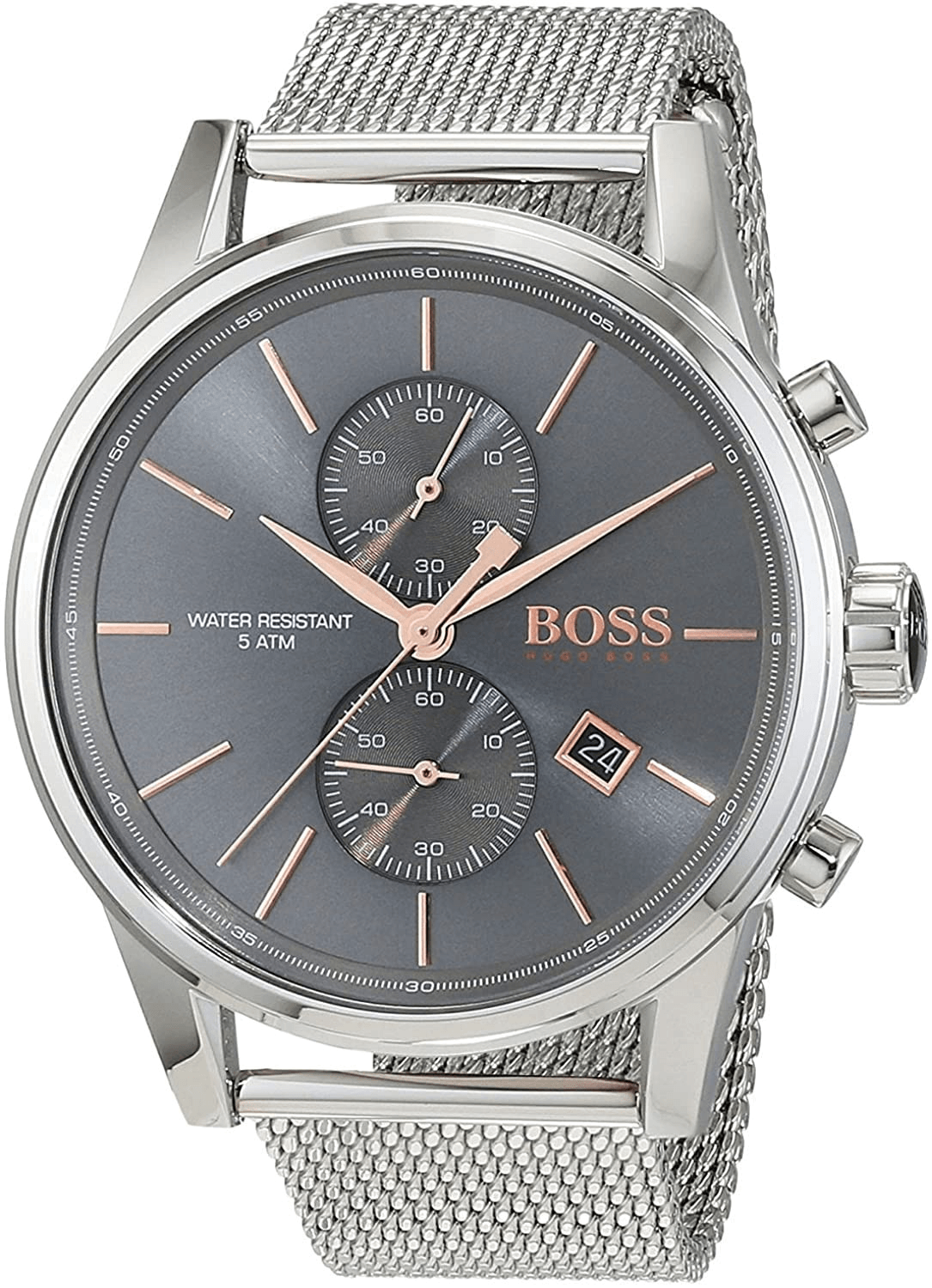  Shop Authentic Hugo Boss Jet Chronograph Grey Dial Silver Mesh Bracelet Watch for Men - 1513440 - Luxxuri