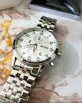  Shop Authentic Hugo Boss Aeroliner Chronograph White Dial Silver Steel Strap Watch For Men - 1512445 - Luxxuri