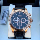  Shop Authentic Hugo Boss Ikon Black Dial Black Leather Strap Watch for Men - 1513179 - Luxxuri
