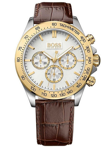  Shop Authentic Hugo Boss Ikon White Dial Brown Leather Strap Watch for Men - 1513174 - Luxxuri
