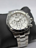  Shop Authentic Hugo Boss Ikon Chronograph White Dial Silver Steel Strap Watch for Men - 1512962 - Luxxuri