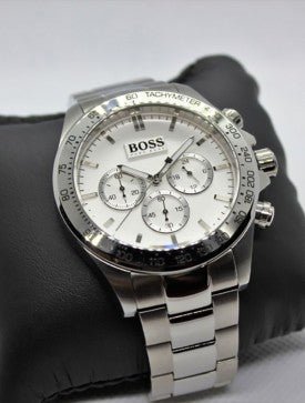  Shop Authentic Hugo Boss Ikon Chronograph White Dial Silver Steel Strap Watch for Men - 1512962 - Luxxuri