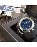  Shop Authentic Hugo Boss Talent Blue Dial Silver Steel Strap Watch for Men - 1513582 - Luxxuri