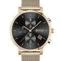  Shop Authentic Hugo Boss Integrity Black Dial Gold Mesh Bracelet Watch for Men - 1513808 - Luxxuri
