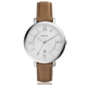 Fossil Jacqueline White Dial Brown Leather Strap Watch for Women - ES3708