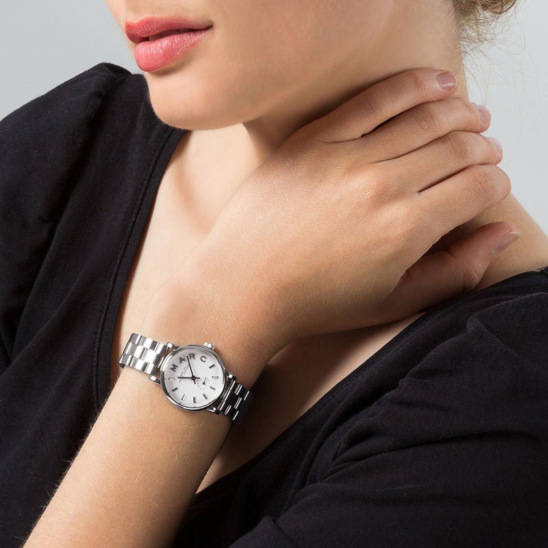  Shop Authentic Marc Jacobs Baker White Dial Silver Steel Strap Watch for Women - MBM3246 - Luxxuri