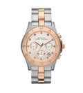  Shop Authentic Marc Jacobs Blade Chronograph Silver Dial Two Tone Steel Strap Watch for Women - MBM3178 - Luxxuri