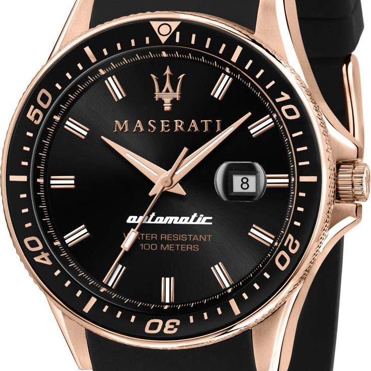  Shop Authentic Maserati SFIDA Automatic Black Dial Black Rubber Strap Watch For Men - R8821140001 - Luxxuri