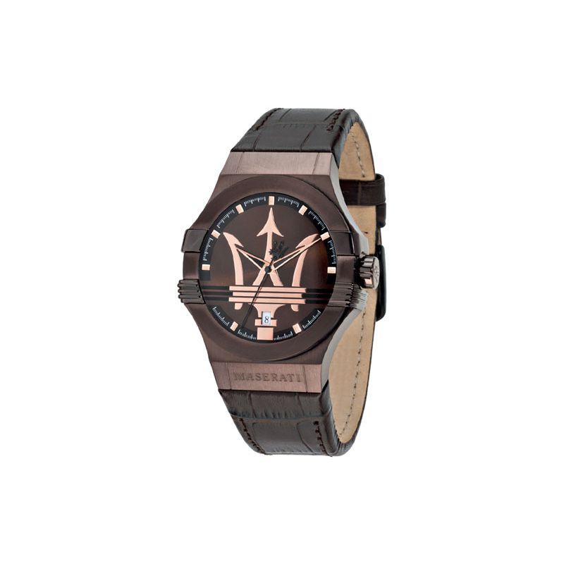  Shop Authentic Maserati Potenza Brown Dial Brown Leather Strap Watch For Men - R8851108011 - Luxxuri