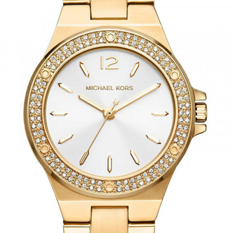  Shop Authentic Michael Kors Lennox Three-Hand Silver Dial Gold Steel Strap Watch For Women - MK7278 - Luxxuri