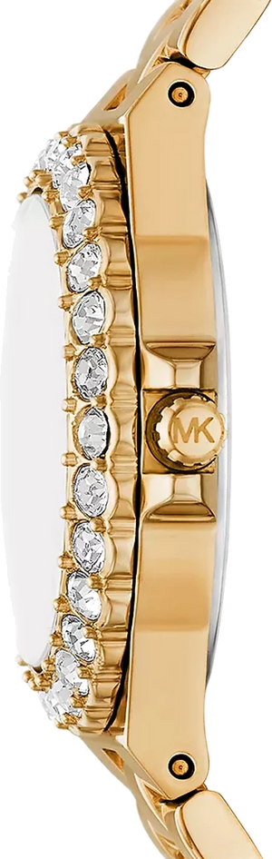  Shop Authentic Michael Kors Lennox Three Hand Black Dial Gold Steel Strap Watch For Women - MK7394 - Luxxuri