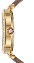  Shop Authentic Michael Kors Parker Three Hand Gold Dial Brown Leather Strap Watch For Women - MK2973 - Luxxuri