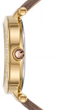  Shop Authentic Michael Kors Parker Three Hand Gold Dial Brown Leather Strap Watch For Women - MK2973 - Luxxuri