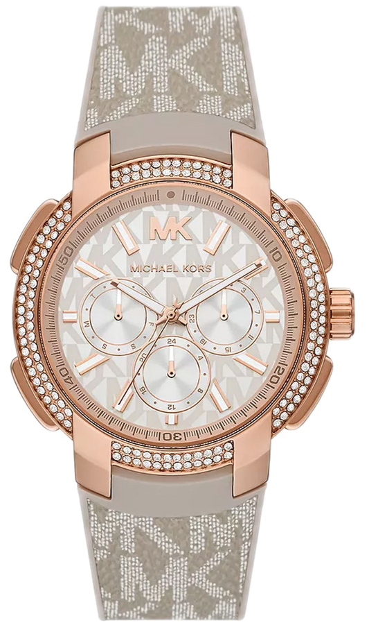  Shop Authentic Michael Kors Sidney Chronograph White Dial Beige Leather Strap Watch For Women - MK6949 - Luxxuri