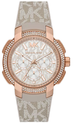  Shop Authentic Michael Kors Sidney Chronograph White Dial Beige Leather Strap Watch For Women - MK6949 - Luxxuri
