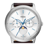  Shop Authentic Fossil Neutra Minimalist Moonphase Silver Dial Brown Leather Strap Watch for Men - FS5905 - Luxxuri